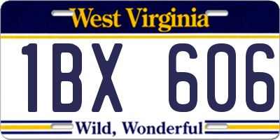 WV license plate 1BX606