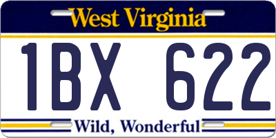 WV license plate 1BX622
