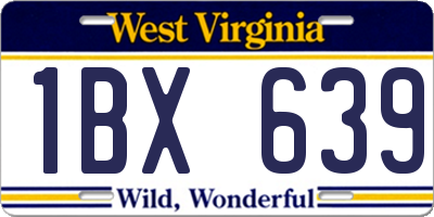 WV license plate 1BX639