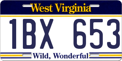 WV license plate 1BX653