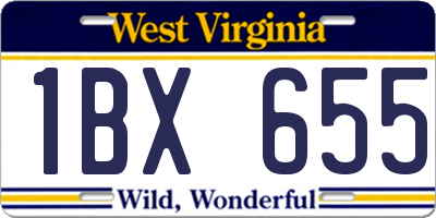 WV license plate 1BX655