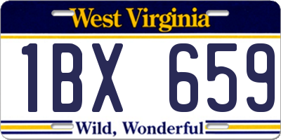WV license plate 1BX659