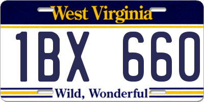 WV license plate 1BX660