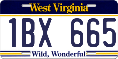 WV license plate 1BX665
