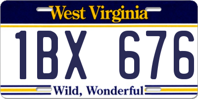 WV license plate 1BX676