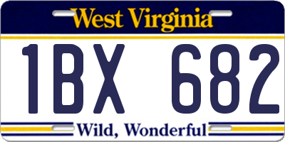 WV license plate 1BX682