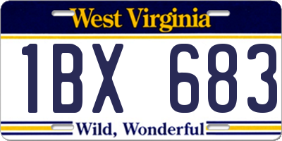 WV license plate 1BX683