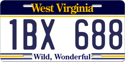 WV license plate 1BX688