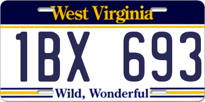 WV license plate 1BX693