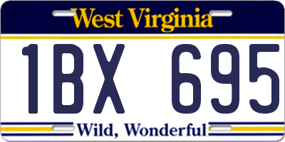 WV license plate 1BX695