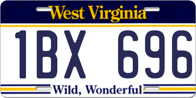 WV license plate 1BX696