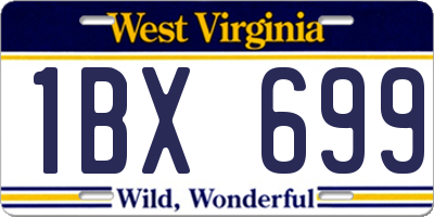 WV license plate 1BX699