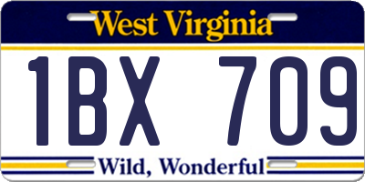 WV license plate 1BX709