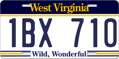 WV license plate 1BX710