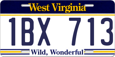 WV license plate 1BX713