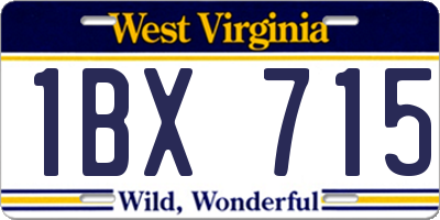 WV license plate 1BX715