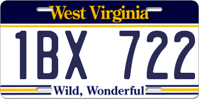 WV license plate 1BX722