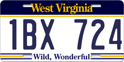 WV license plate 1BX724