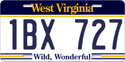 WV license plate 1BX727