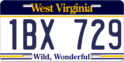 WV license plate 1BX729