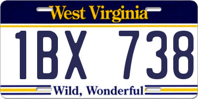 WV license plate 1BX738