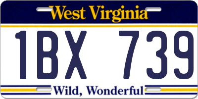 WV license plate 1BX739