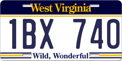 WV license plate 1BX740