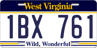 WV license plate 1BX761