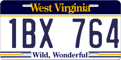 WV license plate 1BX764