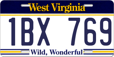 WV license plate 1BX769