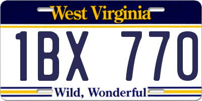 WV license plate 1BX770