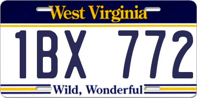 WV license plate 1BX772
