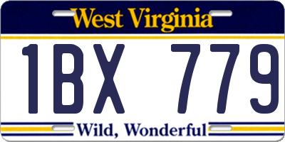 WV license plate 1BX779