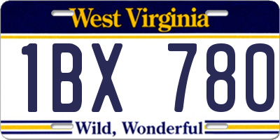 WV license plate 1BX780