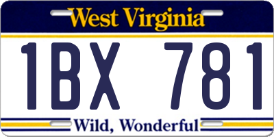 WV license plate 1BX781