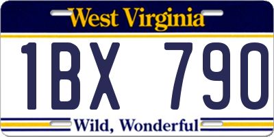 WV license plate 1BX790