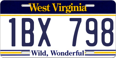 WV license plate 1BX798