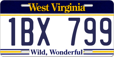 WV license plate 1BX799