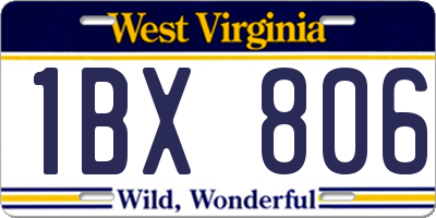 WV license plate 1BX806