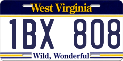 WV license plate 1BX808