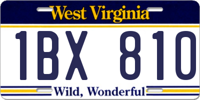 WV license plate 1BX810