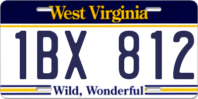 WV license plate 1BX812