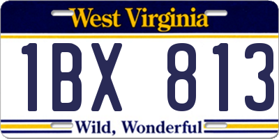 WV license plate 1BX813