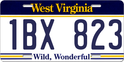 WV license plate 1BX823