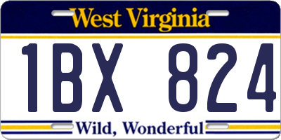 WV license plate 1BX824