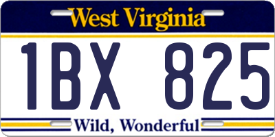WV license plate 1BX825