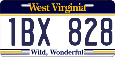 WV license plate 1BX828