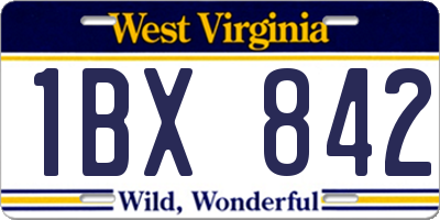 WV license plate 1BX842
