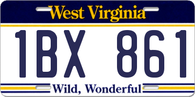 WV license plate 1BX861