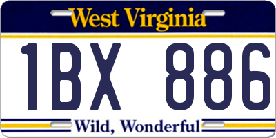 WV license plate 1BX886